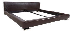 Moore Bed in Brown Leather from Minotti