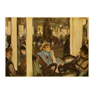 Circa 1940s After Edgar Degas "At the Cafe" Vintage Full Color Impressionist Print