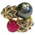 Bochic "Orient" Vintage Black Pearl & Ruby Ring Set In 18K Yellow Gold & Silver For Sale - Image 15 of 18