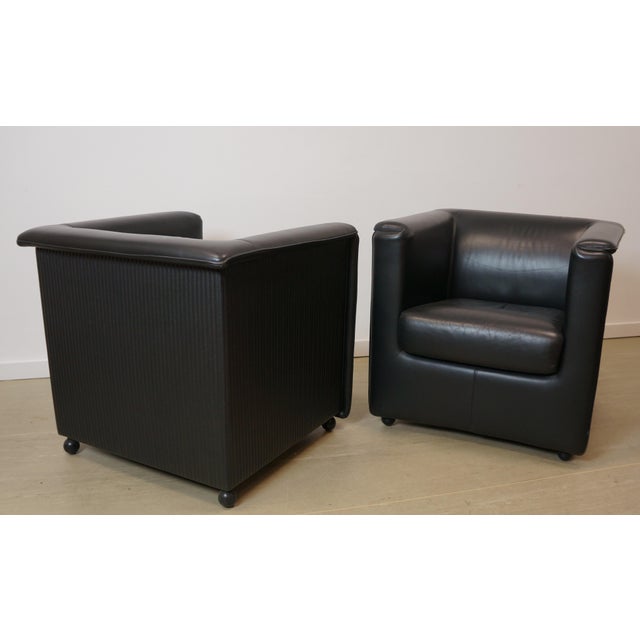 1980s Set of Vintage Leather Club Chairs by Paolo Piva for Wittmann, 1980s For Sale - Image 5 of 7