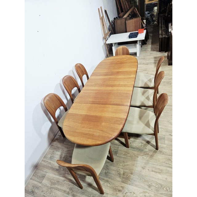 Danish Teak Extending Table +and Chairs from Möbelfabrik Holstebro, 1970s, Set of 9 For Sale - Image 14 of 18