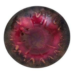 Vintage Enamel on Copper Ruby Red Gold Plate Dish