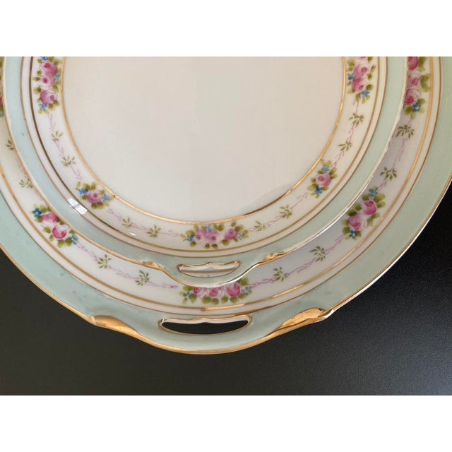 Early 20th Century Hand Painted Nippon Porcelain Tray Design Cake Plates - Set of 2 For Sale - Image 17 of 18