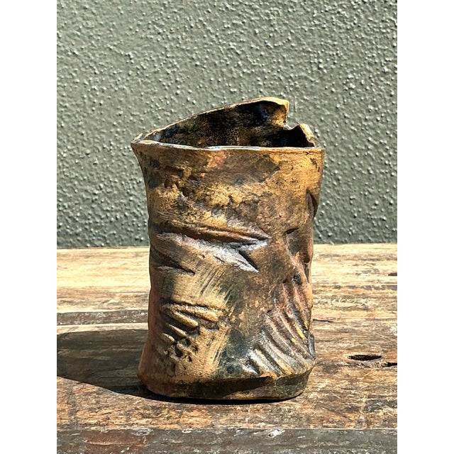 Camel Vintage Original Studio Pottery Vase For Sale - Image 8 of 12