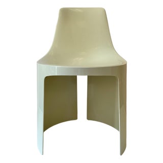 Vintage 1970's "Umbo" Cream Plastic Stacking Chair Attributed to Kay Leroy Ruggles For Sale