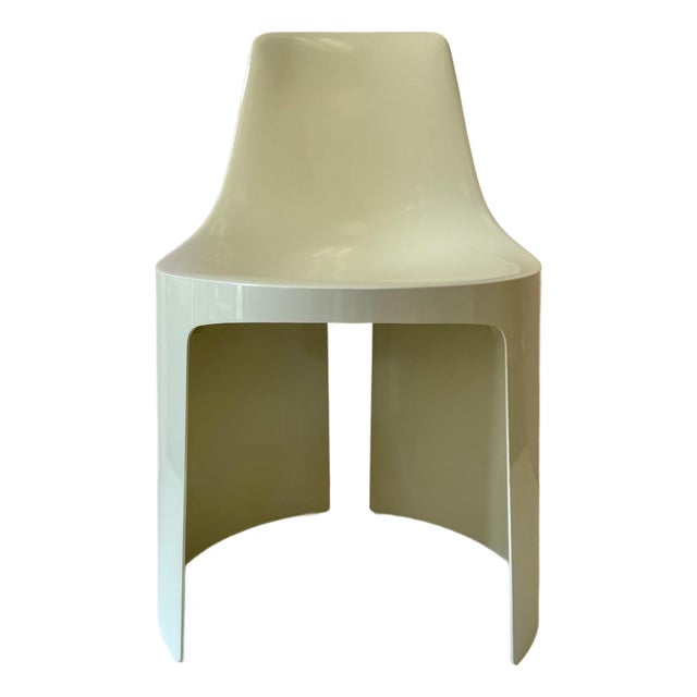 Vintage 1970's "Umbo" Cream Plastic Stacking Chair Attributed to Kay Leroy Ruggles For Sale