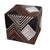 Handmade Chevron Cowhide Leather Ottoman Pouf 18x18x18 in Graphic Statement For Sale - Image 12 of 12