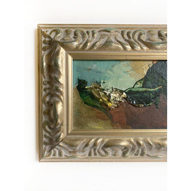 Abstract "Rich Soil" 2026 Mini Painting by Jessalin Beutler With Vintage Frame For Sale - Image 3 of 3
