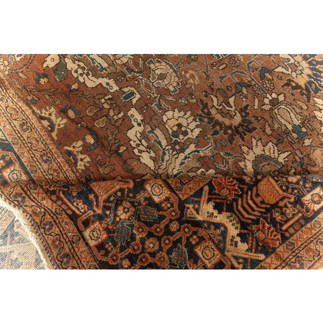 Brown Antique Persian Sultanabad Brown Handwoven Wool Carpet For Sale - Image 8 of 8
