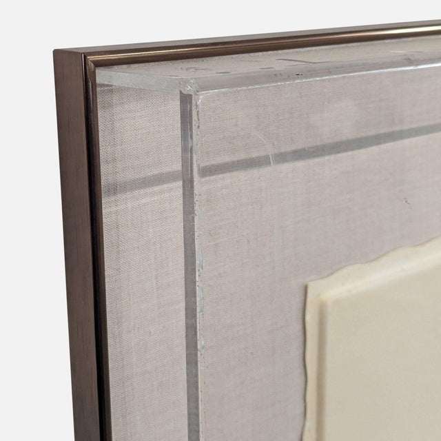 White Large Artist Proof Embossed Rose Relief by Carole Gerst Katz – Lucite Floating Frame For Sale - Image 8 of 10