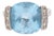 Vintage 18K Gold, Blue Topaz and Diamond Ring, Size 6.75 For Sale