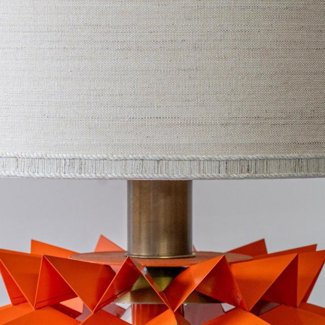 1970s Sculptural Orange Table Lamp by R. Houben, 1970 For Sale - Image 5 of 12