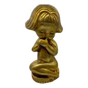 1950s Vintage Gold Finish Little Girl Figurine Piggy Bank