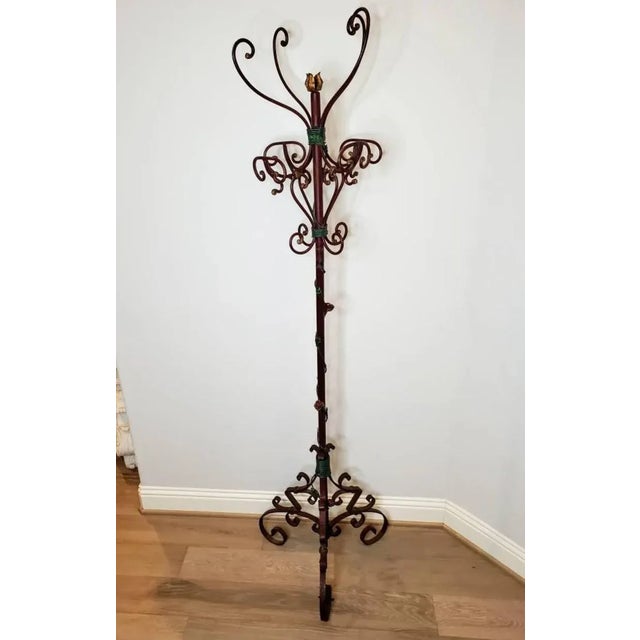 19th Century French Art Nouveau Wrought Iron Coat Rack For Sale - Image 11 of 11