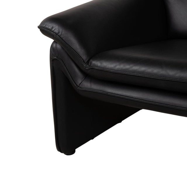 Atlanta 2-Seater Sofa and Armchair in Black Leather from Lauuser, Set of 2 For Sale - Image 11 of 18