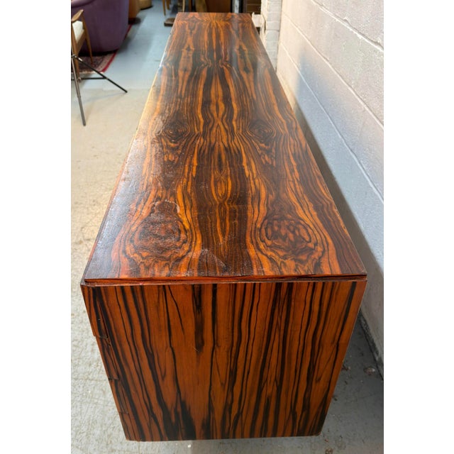Vintage Mid-Century Modern Gabonese Ebony and Metal Sideboard For Sale - Image 14 of 17