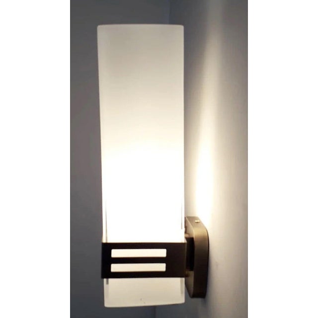 Modern Set of Twelve Grattacielo Frosted Murano Glass Sconces, Italy, 1990's. For Sale - Image 3 of 9