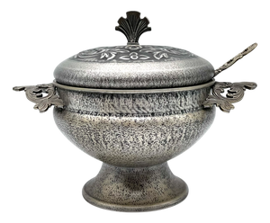 Large Tin Soup Tureen with Lid and Ladle from Pewter Mastad, Norway, 1950s, Set of 2