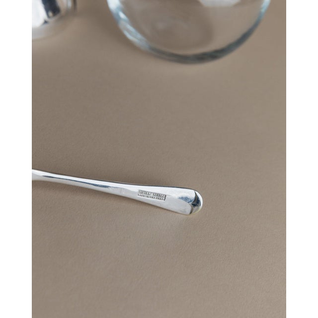 Metal Vintage Glass Jar with Silver-Plated Apple-Shaped Lid and Spoon, England, 1950s, Set of 2 For Sale - Image 7 of 11