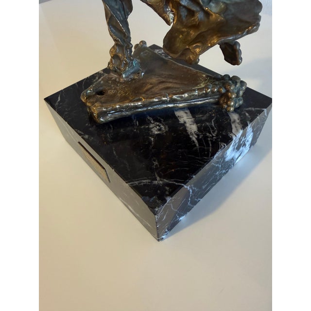 Metal Salvador Dalí­, Large Original Surrealist Bronze Marble Sculpture Alma Del Quijote Salvador Dali For Sale - Image 7 of 18