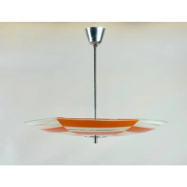 Red Mid-Century Modern Umbrella Pendant Lamp from Napako, 1960s For Sale - Image 8 of 8