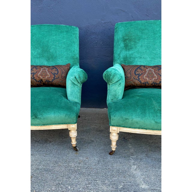 Pair William IV Club Chairs, Style of Howard & Sons For Sale - Image 10 of 11