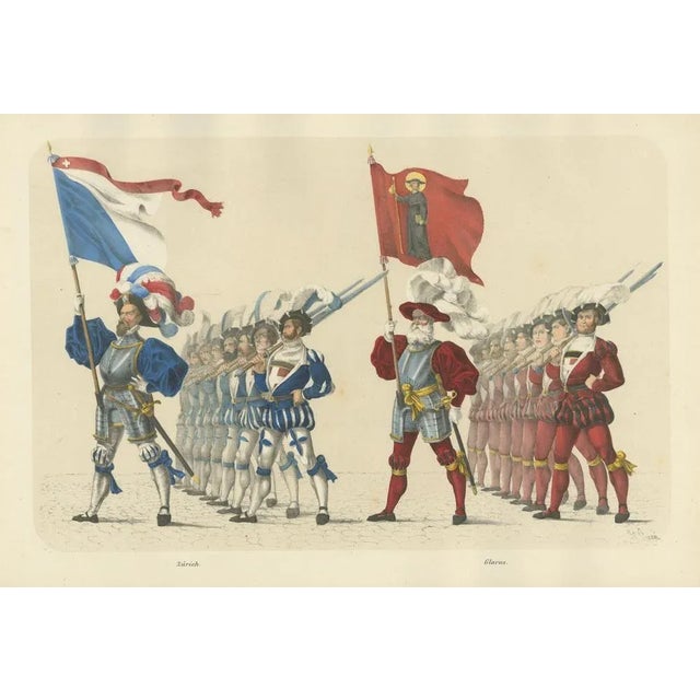 Gold The Cantons of Zurich and Glarus, 1855, Paper For Sale - Image 8 of 10