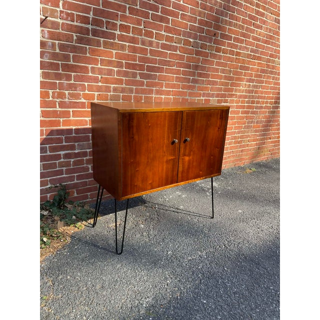 1960s Mid Century Danish Style Teak Media & Vinyl Record Cabinet For Sale - Image 14 of 15