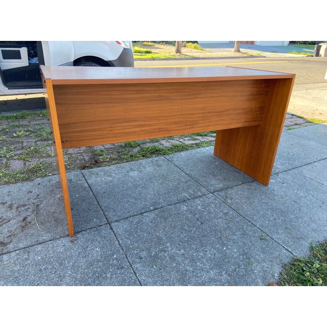 Vintage Mid Century Modern Teak Danish Writing Desk For Sale - Image 4 of 12
