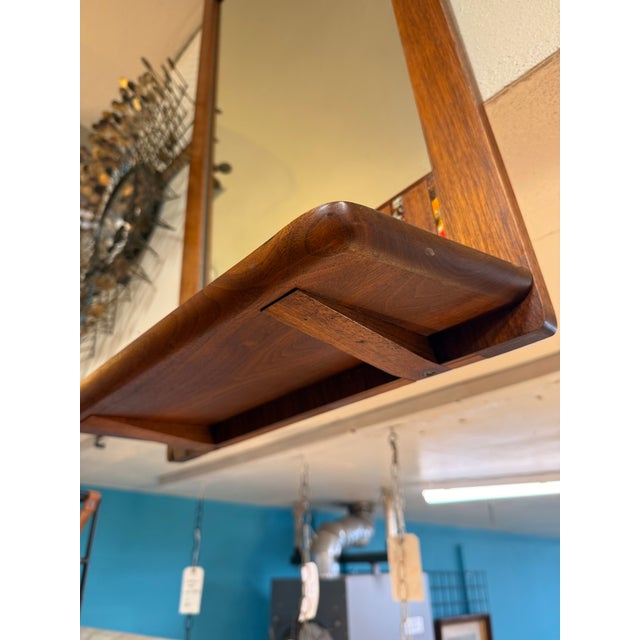 Mid-Century Modern 1960s Solid Walnut Mirror by Harris Strong For Sale - Image 3 of 9