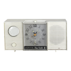 Vintage Zenith “Sleep Switch” Clock Radio – Mid Century Modern – Cream - Runs - 1950s