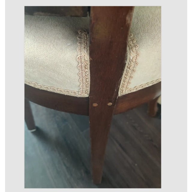 Early 1900s Napoleon III Armchair Style Gilded Walnut Armchair, New Upholstery For Sale - Image 12 of 12