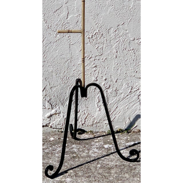 Metal Tole Monkey with Chinese Export Bowl Towel Rack For Sale - Image 7 of 12