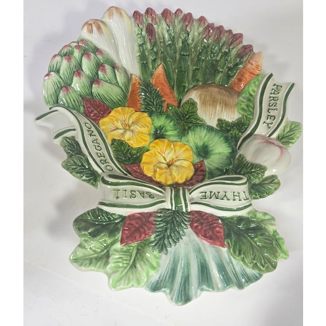 Farmhouse Fitz and Floyd Herb and Vegetable Bowl For Sale - Image 3 of 18