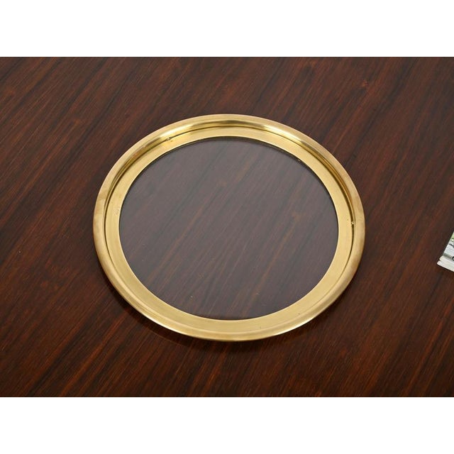 1970s Brass and Crystal Round Serving Tray by Bellotto, Italy, 1970s For Sale - Image 5 of 11