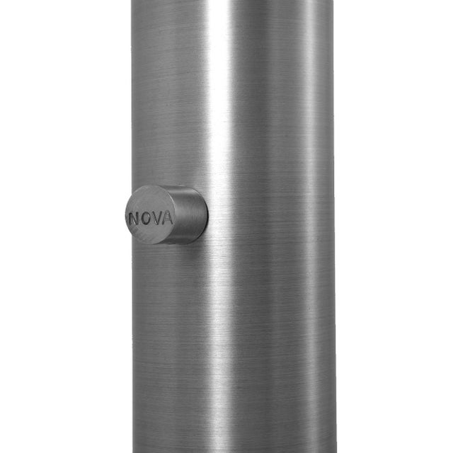 Silver Rancho Mirage 3 Light Arc Floor Lamp - 84", Satin Nickel Finish, Matte Black & Silver-Leaf Shade, Marble Base, Dimmer Switch For Sale - Image 8 of 11