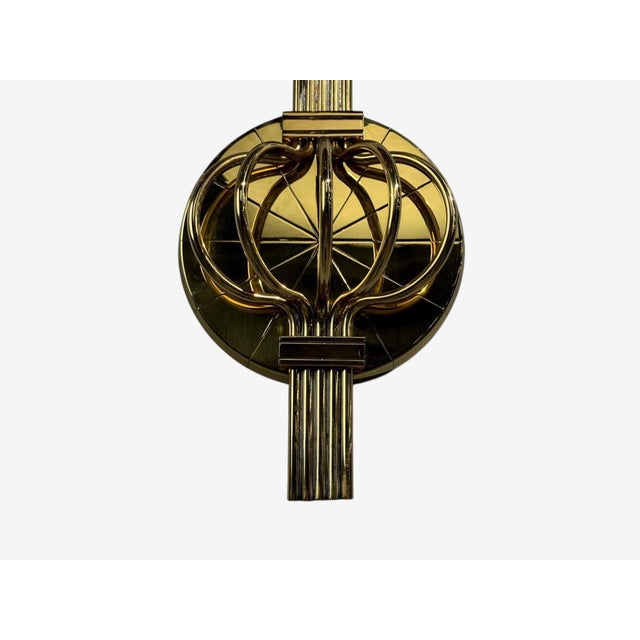 Brass Tommi Parzinger, Candleholder Sconces, Polished Brass, Metal, Usa C. 1955 For Sale - Image 8 of 11