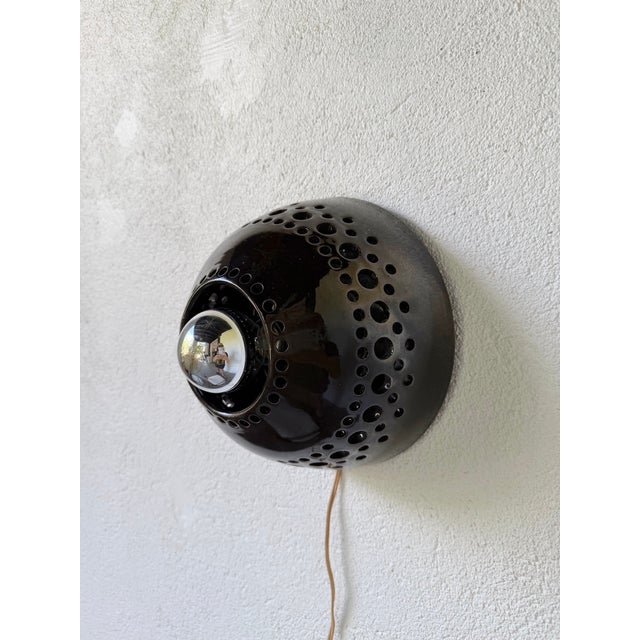 1960s Ceramic Wall Light in the style of Pelletier, 1960s For Sale - Image 5 of 18