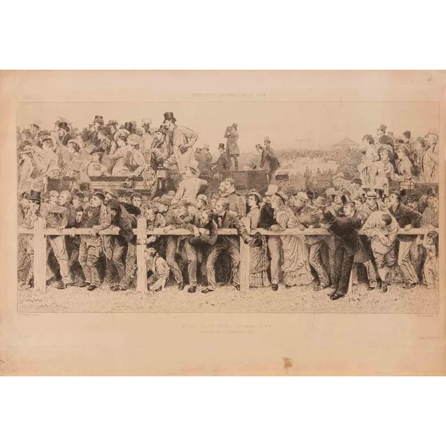 Adolphe Lalauze, Here They Come Derby Day, Etching, 1878 For Sale - Image 3 of 3