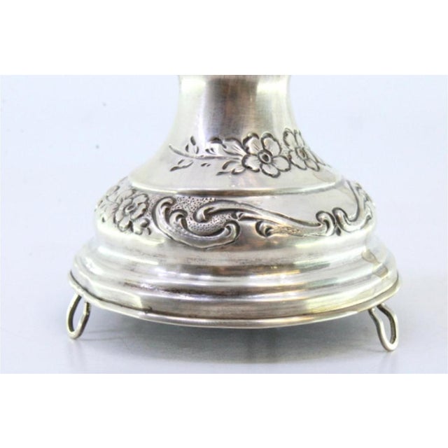 Metal Silver Toothpick Holder with Acanthus and Child Sitting on Plinth with Floral Motifs For Sale - Image 7 of 9