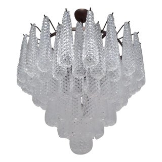 21st Century Murano Etched Tears Chandelier by Fabio LTD For Sale