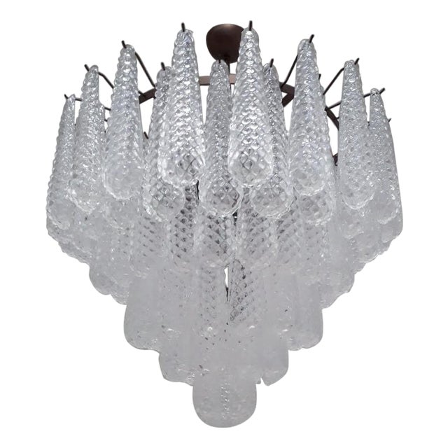 21st Century Murano Etched Tears Chandelier by Fabio LTD For Sale