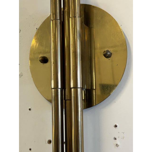 Large Brass and Glass Wall Light, 1960s For Sale - Image 6 of 8