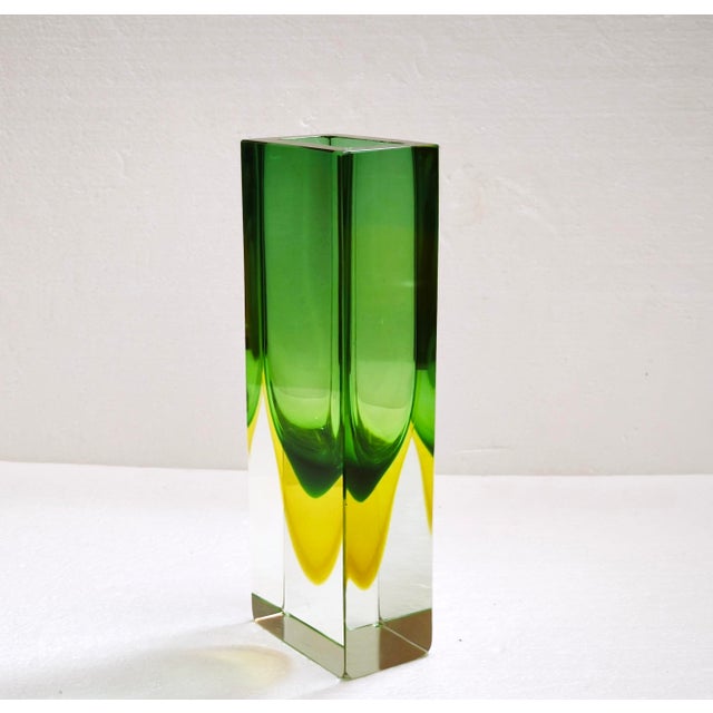 Large Vintage Rectangular Block Vase in Murano Sommerso, Italy, 1960s For Sale - Image 11 of 18