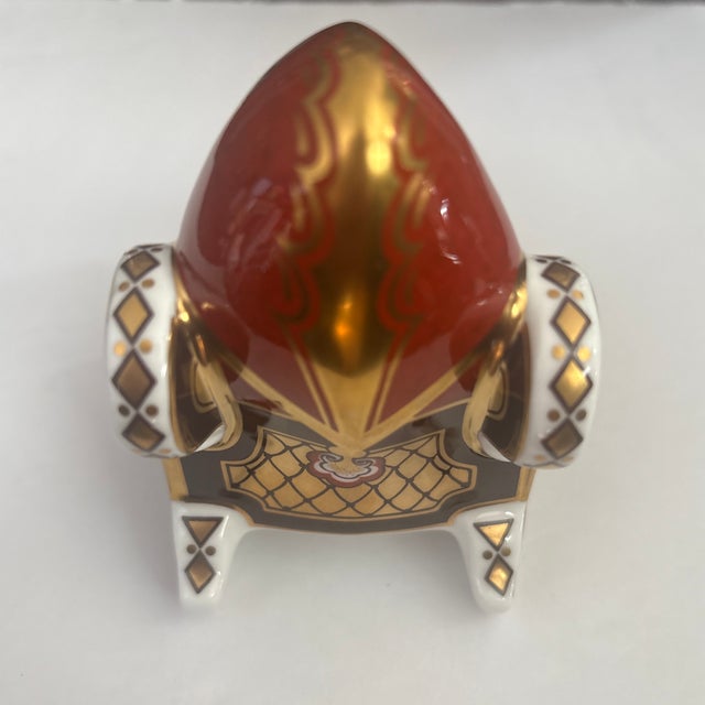 Royal Crown Derby Porcelain Royal Crown Derby Santa in Sleigh Paperweight For Sale - Image 4 of 5