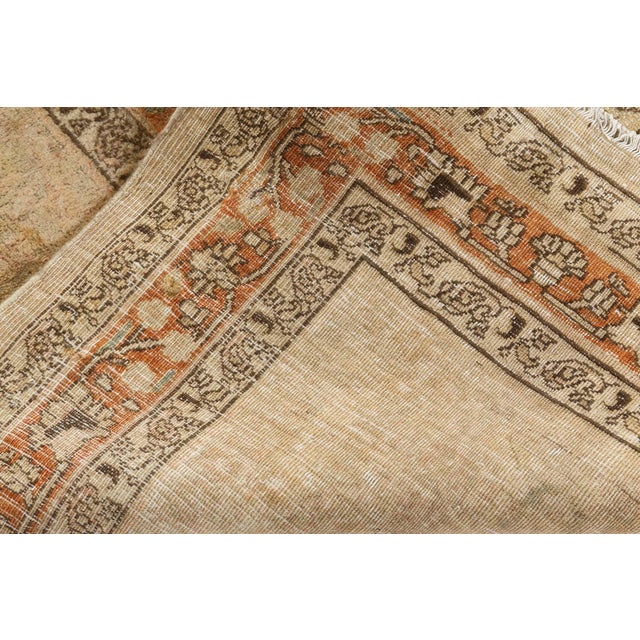 Persian Early 20th Century Persian Meshad Camel, Brown, Orange Handwoven Wool Rug For Sale - Image 3 of 10