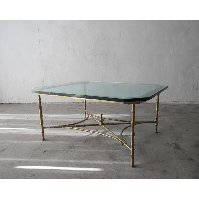 Brass Maison Bagues Faux Bamboo Coffee Table For Sale - Image 8 of 8