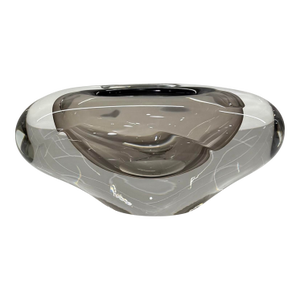 Global Views Abstract Bean Polish Hand-Blown Art Glass Vase – Small - Gray