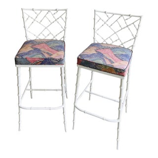 Hollywood Regency Barstools - a Pair For Sale