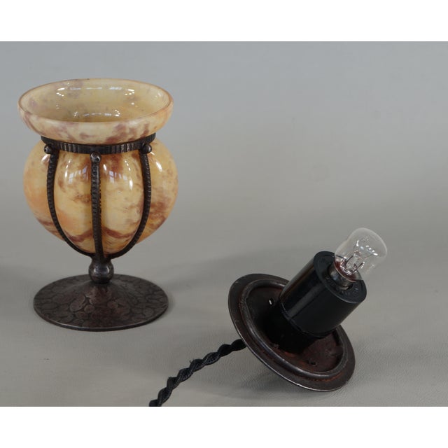 Tiny French Art Deco Night Lamp by André Delatte - 1920s France For Sale - Image 13 of 13